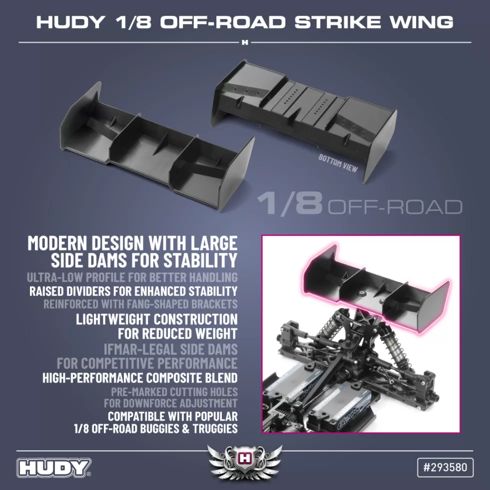 New HUDY 1/8 Off-Road Strike Wing – Black