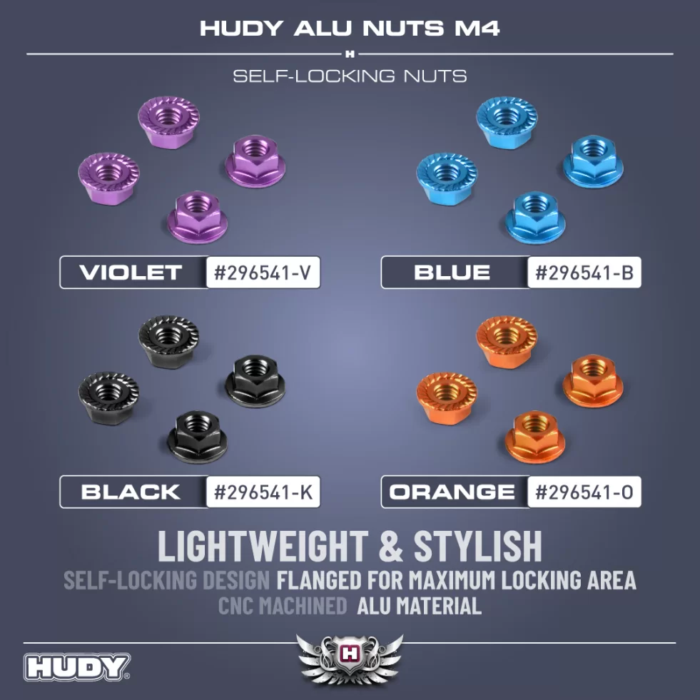 New HUDY Alu Nut M4 with Serrated Flange