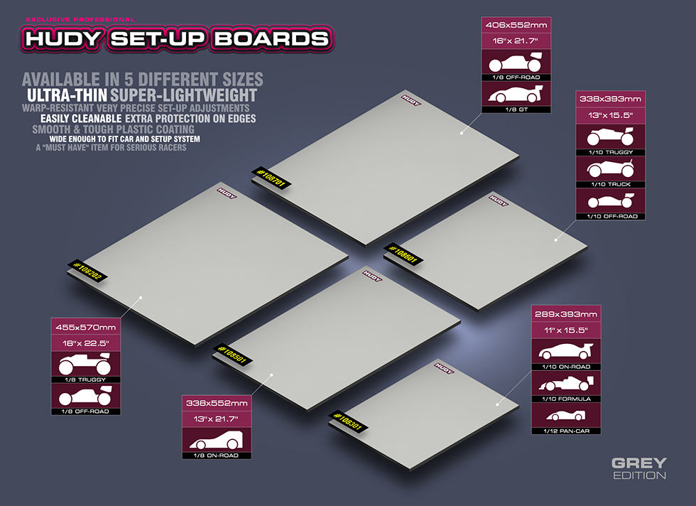 New HUDY Flat Set-Up Board - Lightweight - Grey