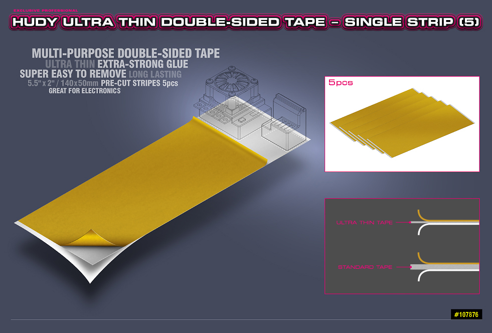 107876 HUDY Ultra Thin Double-sided Tape - Single Strip (5)